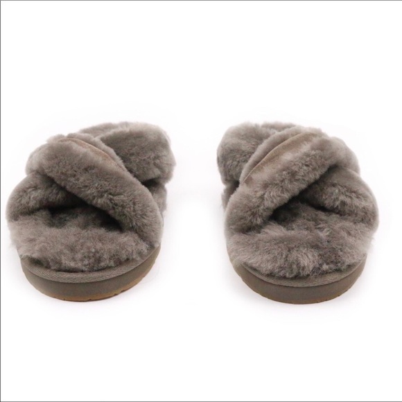New UGG Abela Genuine Shearling Slipper slate gray - Picture 3 of 7